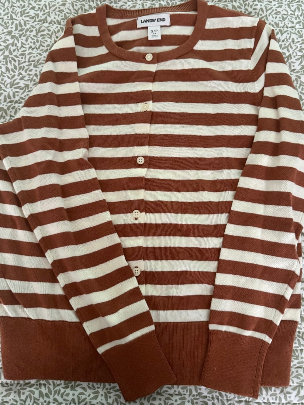 Brown and white stripe cardigan